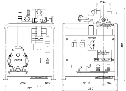 高真空排気装置VPC VPC-051 寸法図